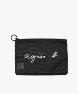 ＜agnes b. HOMME (Men)＞ロゴ　ナイロン　ミディアム　ポーチ　（ＺＡＨ０３－０１）（Ｐ８１７ＶＮＵ５０００）