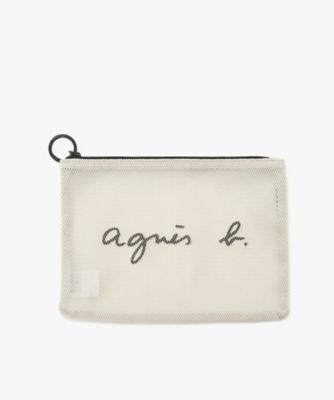 ＜agnes b. HOMME (Men)＞ロゴ　ナイロン　ミディアム　ポーチ　（ＺＡＨ０３－０１）（Ｐ８１７ＶＮＵ５０２０）