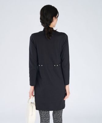 コットン Vネック カーディガンプレッション ワンピース