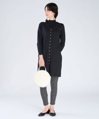 コットン Vネック カーディガンプレッション ワンピース