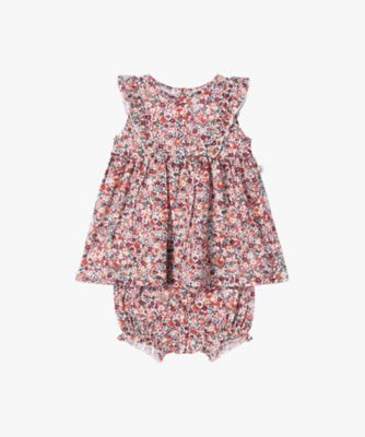 ＜agnes b. ENFANT (Baby&Kids)＞ベビー　フラワープリント　コットン　ノースリーブ　ブラウス＆ブルマ（ＱＧ２２ＪＦＯ３４８８）