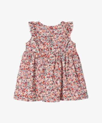 ベビー フラワープリント コットン ノースリーブ ブラウス＆ブルマ