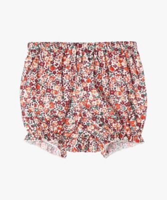 ベビー フラワープリント コットン ノースリーブ ブラウス＆ブルマ