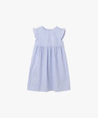 キッズ フラワープリント ストライプ コットン ノースリーブ