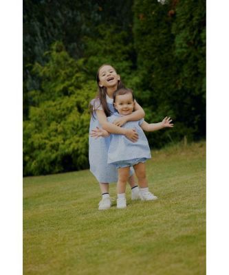 キッズ フラワープリント ストライプ コットン ノースリーブ