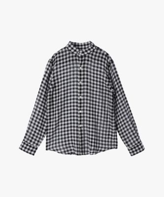 agnes b gomme paris チェックシャツ　ブラック ギンガムチェック 長袖 シャツ ”Garcon