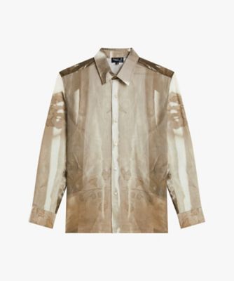 メンズ フォトプリント コットン 長袖 シャツ ”Ombres