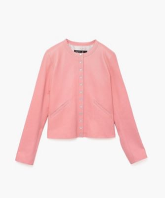 agnes b. (Women)/アニエスベー CU32 VESTE レザーカーディガンプレッション 4046レッド トップス【三越伊勢丹/公式】