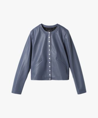 ＜agnes b. (Women)＞ラムスキン　レザー　長袖　カーディガンプレッション（Ｘ１０１ＣＵ３２８０１５）