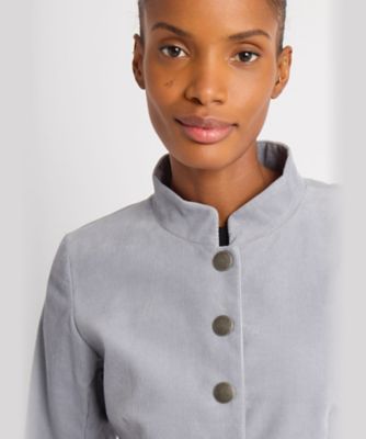 as' on グレー ショートジャケット コーデュロイ ハイネック ショートジャケット ”Anna－Belle