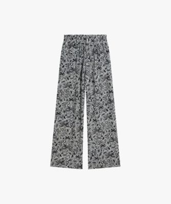 ＜agnes b. (Women)＞プリント　ワイドパンツ　”Ｎｅｗ　Ｍｏｕｌｉｎ”（Ｙ４６７ＩＣＲ１０００）