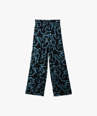 ＜agnes b. (Women)＞プリント　ワイド　パンツ　”Ｃｏｌｌｉｅｒｓ”（Ｙ４６７ＩＤＵ６０００）