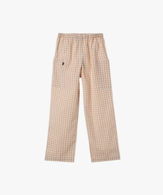 キッズ ギンガムチェック コットン フルレングス パンツ ”Poches