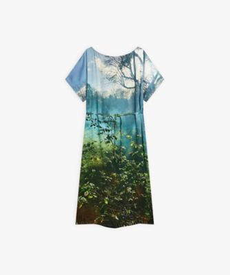 フォトプリント 半袖 ワンピース ”Jardin Brumeux