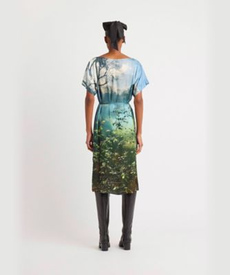 agnes b. 転写プリント チュニック ワンピース 半袖 agnes b