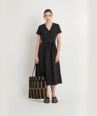 新品タグ付き agnes b. アニエスベー リネン Vネック ワンピース 38 新品タグ付き agnes b. アニエスベー リネン Vネック ワンピース