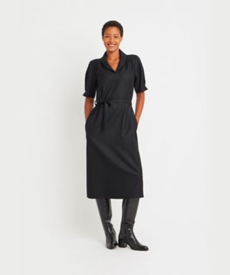 ウール Vネック 半袖 フレアドレス（ZF53UU83000