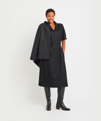 ウール Vネック 半袖 フレアドレス（ZF53UU83000