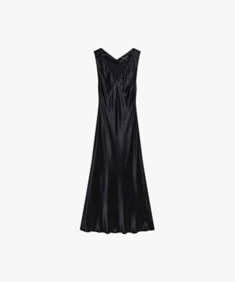 芽風　ノースリーブドレス ブラック 38 センソユニコ ブラック 芽風 日本製 ノースリーブ ワンピース 38