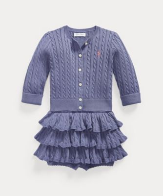 美品✨　ralph lauren kids ミニケーブル コットン カーディガン POLO RALPH LAUREN【返品不可商品】 （ベビー）ミニ