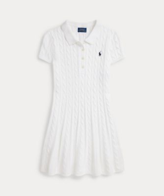 ガールズ 7才～16才）ケーブルニット コットン Polo セーター