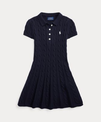 ガールズ 2才～6才）ケーブルニット コットン Polo セーター