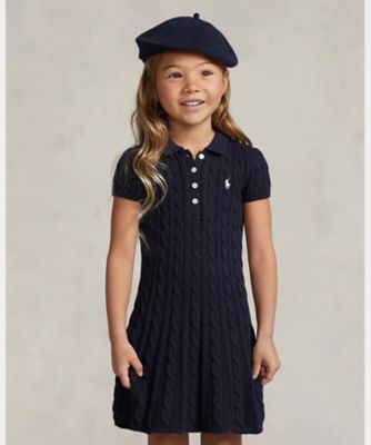 ガールズ 2才～6才）ケーブルニット コットン Polo セーター