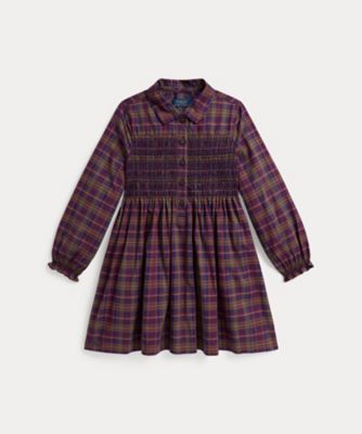 ガールズ 2才～6才）フローラル コットン ポプリン シャツドレス