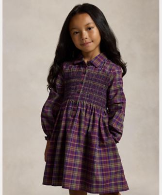 新品 Ralph Lauren コットン ポプリン ファン シャツドレス　120 ガールズ 2才～6才）フローラル コットン ポプリン シャツドレス