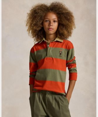 ボーイズ 8才～20才）Polo ベア コットン ラグビー シャツ