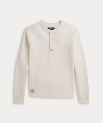 80s 90s POLO COUNTRY ヘンリーネック 長袖カットソ ボーイズ 8才～20才）ワッフルニット ヘンリーネック シャツ