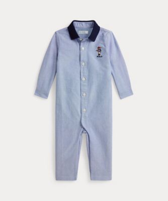 ベビー）Polo ベア コットン オックスフォード カバーオール【返品