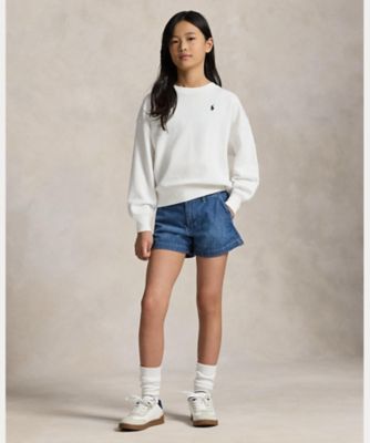 ガールズ 7才～16才）インディゴ コットン デニム ショートパンツ