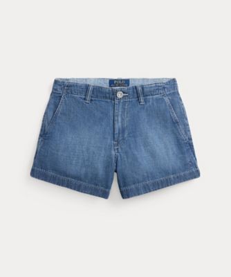 ガールズ 7才～16才）インディゴ コットン デニム ショートパンツ