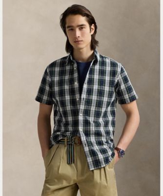 ※買取者決定済【未使用】POLO 柄シャツ クラシック フィット チェック シアサッカー シャツ