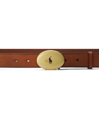 新品 POLO RALPH LAUREN オーバルバックル カーフスキン ベルト Polo ID オーバルバックル カーフスキン ベルト