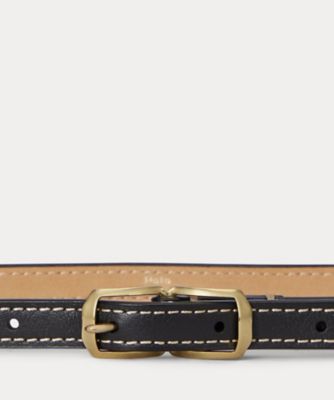 ●●最終処分価格●● ラルフローレン コート スタンド レザーベルト ダブルバックル レザー ベルト（WAPOBLT09M20129