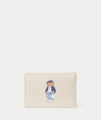 Polo ベア レザー フラップ カード ケース