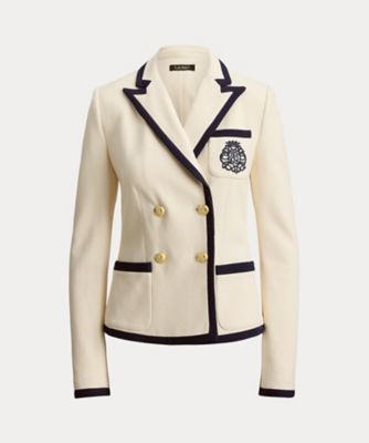 ツートーン ダブルブレステッド ピケ ブレザー 