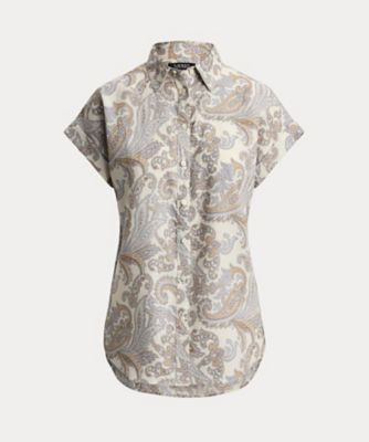 リラックス フィット ペイズリー ショートスリーブ シャツ