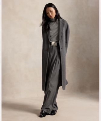 ダブルフェイスド ロング ウール コート
