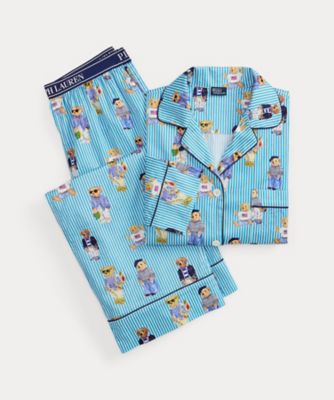 Polo ベア コットン サティーン パジャマ セット