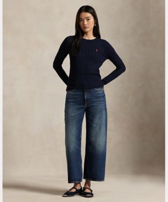 ❤️【極美品】POLO RALPH LAUREN高級ピマコットン ケーブルセーター ケーブルニット コットン クルーネック セーター