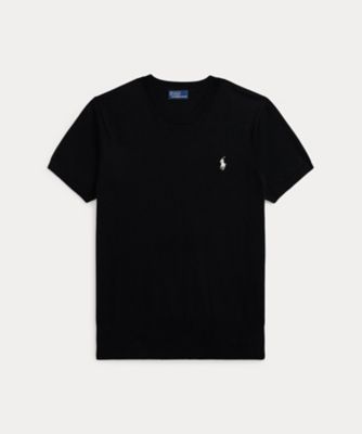 POLO RALPH LAUREN ポニー刺繍 ショートスリーブニット 黒 L ショートスリーブ クルーネック セーター