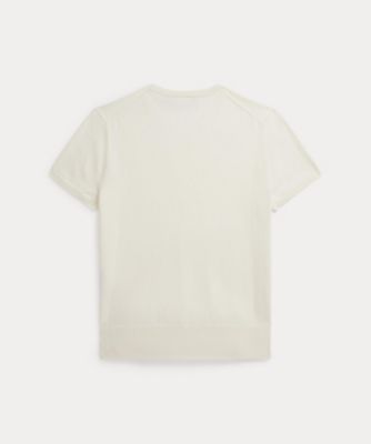出品２８日までPoloショートスリーブクルーネック セータークリーム ショートスリーブ クルーネック セーター
