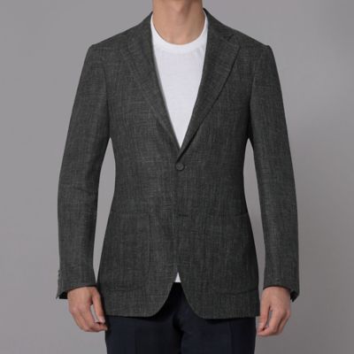 ダーバン D'URBAN リネン混ネイビーメッシュテーラード