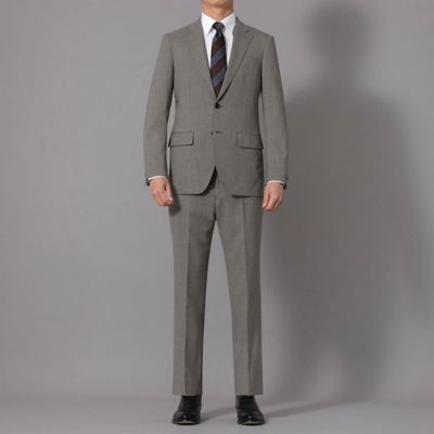 【美品】ダーバン モンスーン スーツ グレー　 AB6 日本製　背抜き　春夏 ダーバン D'URBAN MONSOON 千鳥チェックスーツ（背抜き