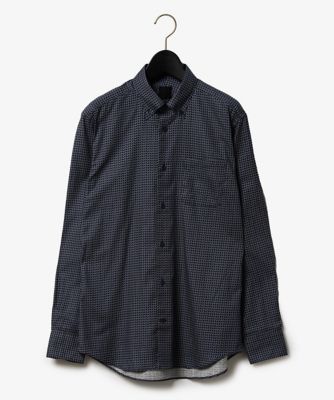 D'URBAN (Men)/ダーバン ダーバン D'URBAN モノトーンジオメトリックシャツ(1605421114) 38_ネービーブルー トップス【三越伊勢丹/公式】