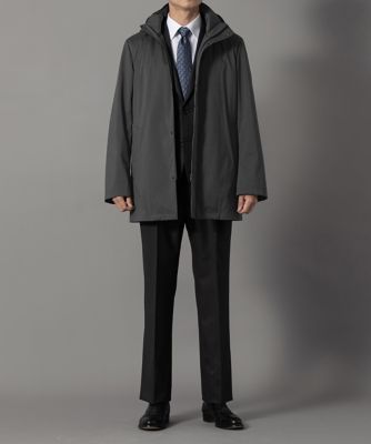 【送料無料】D'URBAN (Men)/ダーバン ダーバン D'URBAN ラミネートフードスタンドカラーコート(ショートレングス)(1605450431) 97_グレー コート・ジャケット【三越伊勢丹/公式】