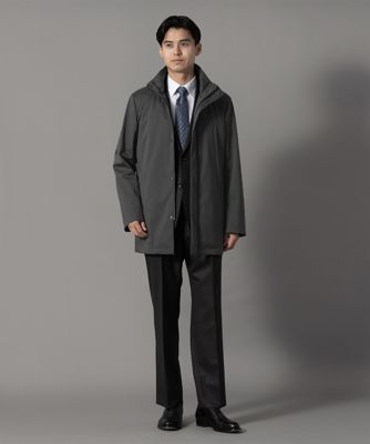 新品未使用 D'URBAN ダーバン メンズ レザー ステンカラー コート L ダーバン D'URBAN ラミネートフードスタンドカラーコート